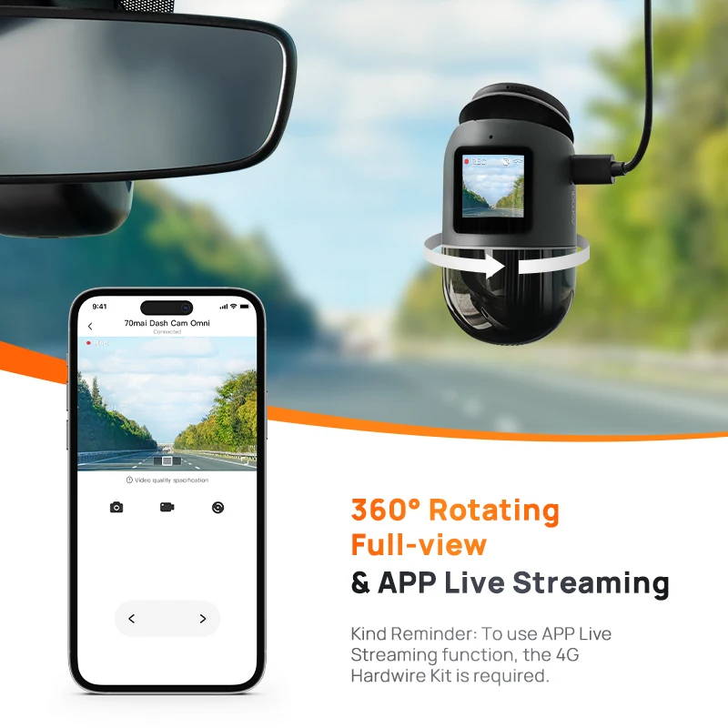 70mai Dash Cam Omni X200 360° Full View Built-in GPS ADAS 70mai Car DVR X200 Camera 24H Parking Monitor eMMC Storage AI Motion - Image 2