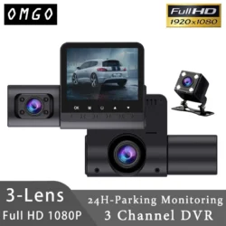 3 Channel Car DVR HD 1080P 3-Len Inside Vehicle Dash Cam Three Way Camera DVRs Recorder Video Registrator Mini Dashcam Camcorder