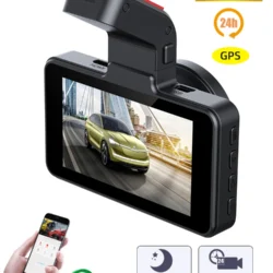 1296P Ultra HD Dual-Lens Dash Cam with GPS & Wi-Fi – 24/7 Vehicle Protection
