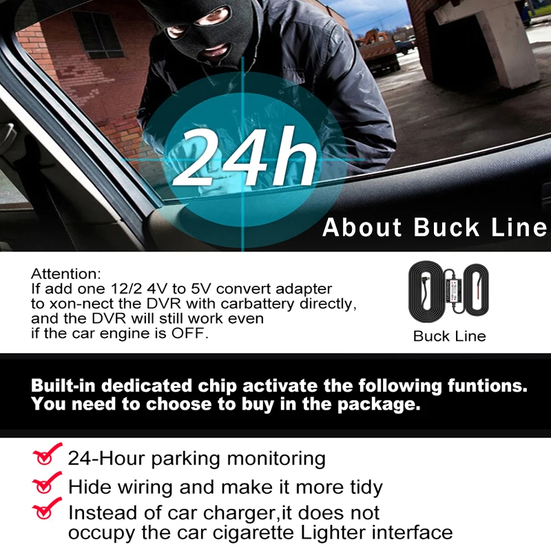 3 Channel Car DVR HD 1080P 3-Len Inside Vehicle Dash Cam Three Way Camera DVRs Recorder Video Registrator Mini Dashcam Camcorder - Image 6